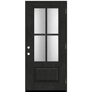 Regency 36 in. x 80 in. 3/4 Lite 4 SDL Oasis Decorative Glass LHOS Prefinished Onyx Fiberglass Prehung Front Door