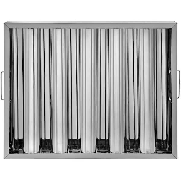SKYSHALO Pack of 6-Hood Filters 19. 5 W x 15. 5 H in., 430 Stainless Steel 5 Grooves Commercial Hood Filters, Range Hood Filter