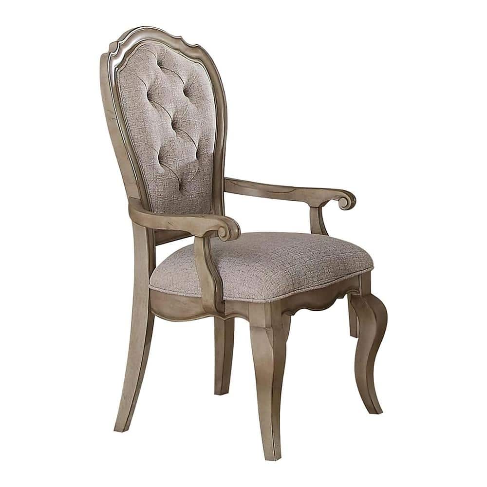 Chelmsford Gray and Brown Rubberwood Dining Chairs, Set of 2