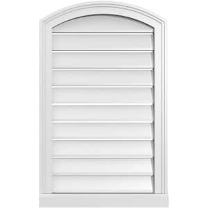 20 in. x 30 in. Arch Top Surface Mount PVC Gable Vent: Decorative with Brickmould Sill Frame