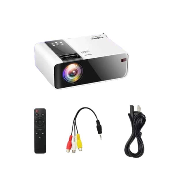 phyfalip 1280 x 720 Full HD LED Mini Projector with 3200 Lumens, Android 6.0 System and 3D Function for Home Entertainment, White