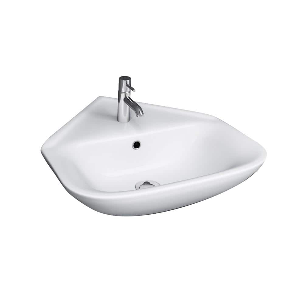 Barclay Products Eden 450 Corner Wall-Mount Sink in White -  4-1109WH
