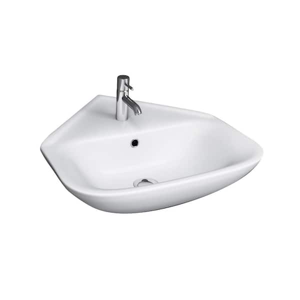 Barclay Products Eden 450 Corner Wall-Mount Sink in White
