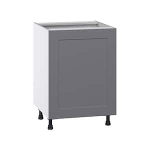 Bristol Painted Slate Gray Shaker Assembled Base Kitchen Cabinet with 3 Inner Drawers (24 in. W x 34.5 in. H x 24 in. D)