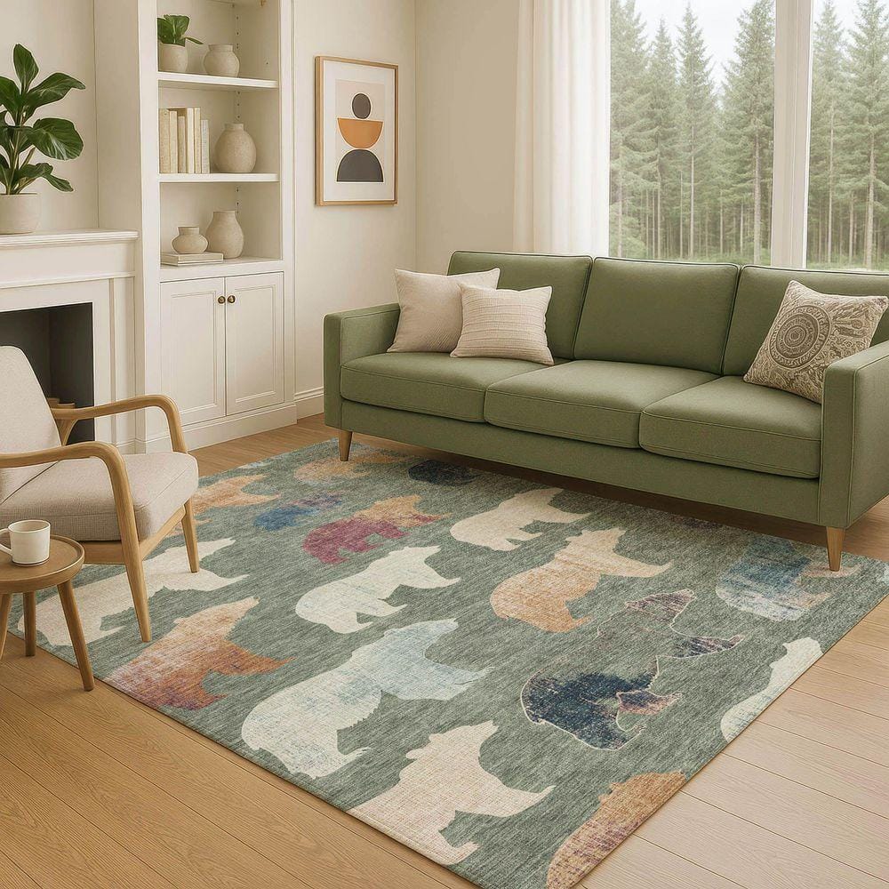 UPC 199477317855 product image for Chantille Machine Washable Indoor/Outdoor Abstract ACN2338 Green 10 ft. x 14 ft. | upcitemdb.com