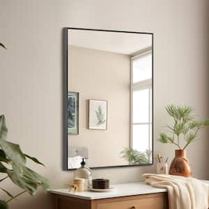 Medium Rectangle Black Shelves & Drawers Modern Mirror (36 in. H x 24 in. W)
