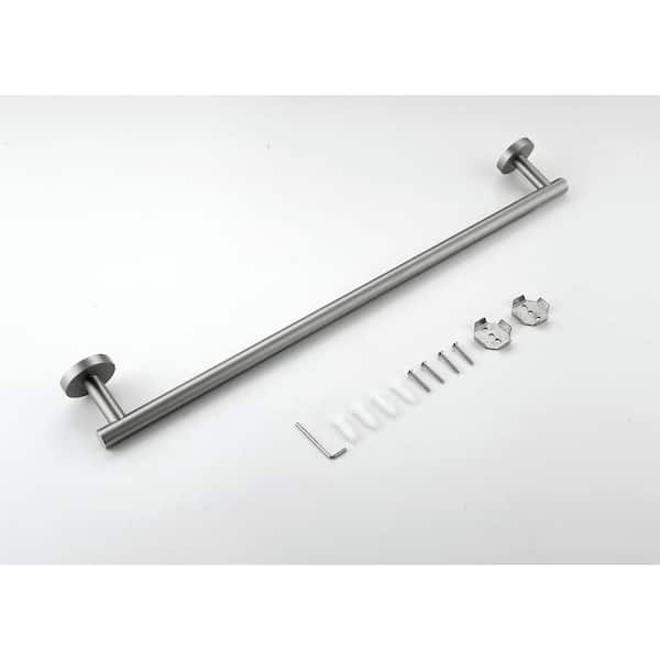 RuiLing Wall Mounted Single Arm Toilet Paper Holder in Stainless Steel Silver ATK-196