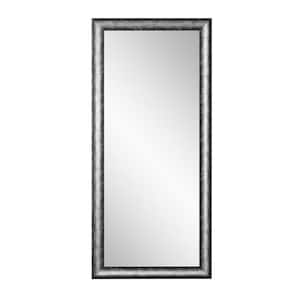 Medium Silver/Black Industrial Modern Mirror (33 in. H X 67 in. W)
