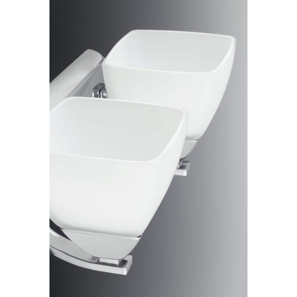 Polished Chrome 4-Light Bath Vanity with Etched Glass Shades