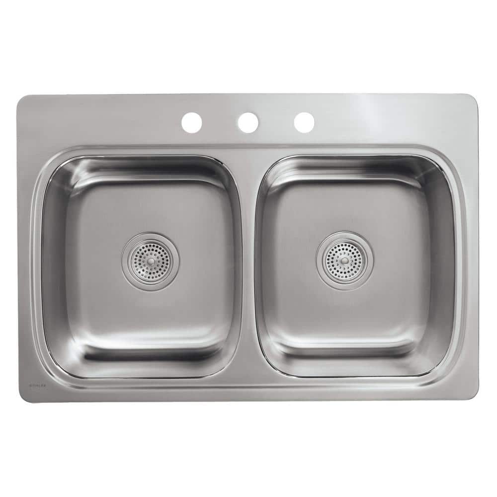 Stainless Steel Double Bowl Top-Mount Kitchen Sink