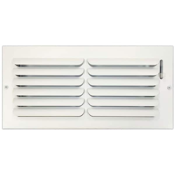SPEEDI-GRILLE 14 in. x 6 in. Ceiling or Wall Register with Curved Single Deflection, White