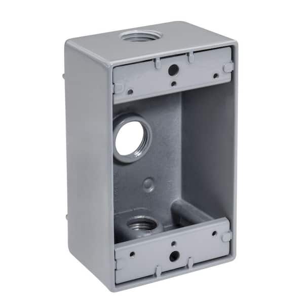 Southwire 1/2 in. Weatherproof 3-Hole Single Gang Electrical Box (25-Pack)