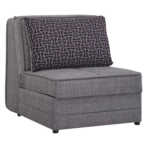 Atolye Collection Grey Convertible Armchair with Storage