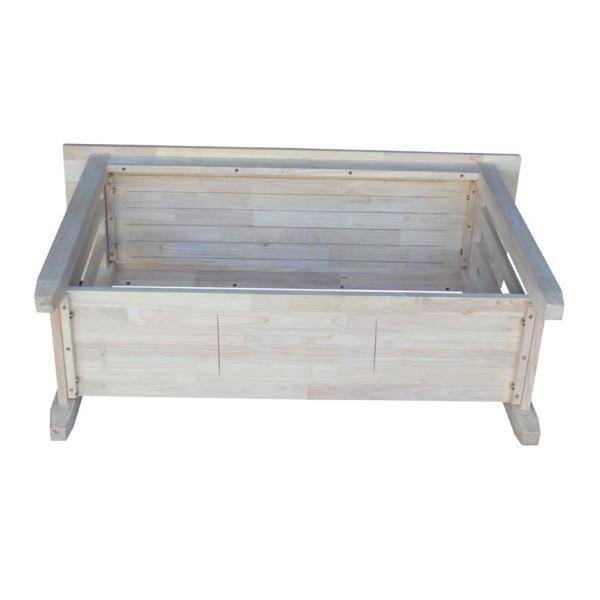 Mission Unfinished Wood Rectangular Console Table with Storage