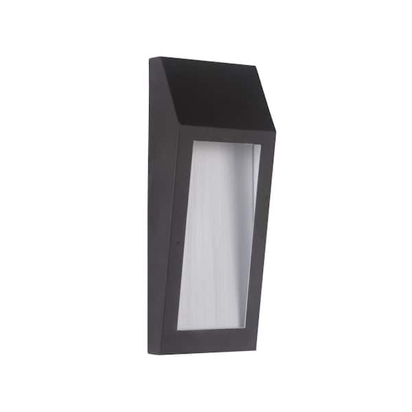 Wedge 11 in. Oiled Bronze Finish Indoor/Outdoor Hardwired Integrated LED Wall Lantern Pocket Sconce