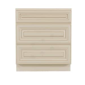 Princeton Assembled 21 in. x 21 in. x 33 in. Bath Vanity Cabinet Only with 3-Drawers in Creamy White Glazed