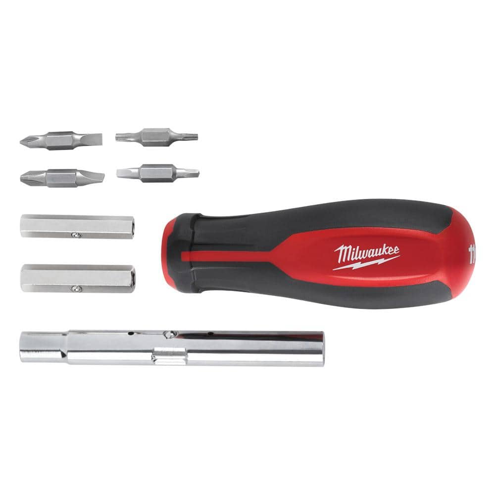 Milwaukee 11-in-1 Multi-Tip Combination Screwdriver with Square Drive Bits 48-22-2761