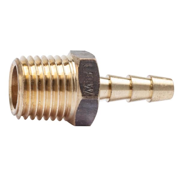 LTWFITTING 3/16 in. ID Hose Barb x 1/4 in. MIP Lead Free Brass Adapter Fitting (25-Pack)