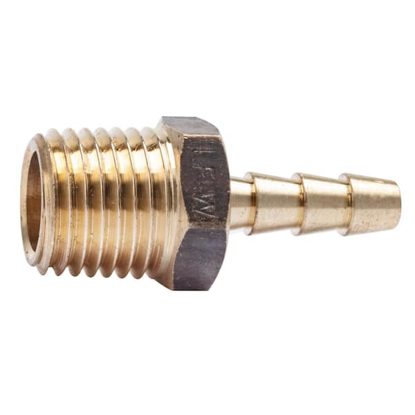 LTWFITTING 3/16 in. ID Hose Barb x 1/4 in. MIP Lead Free Brass Adapter Fitting (5-Pack)