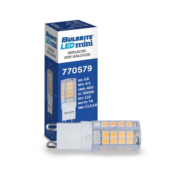 Bulbrite 35 - Watt Equivalent T4 Dimmable Bi-Pin LED Light Bulb Warm White Light 2700K 2 Pack 861514 - Home Depot