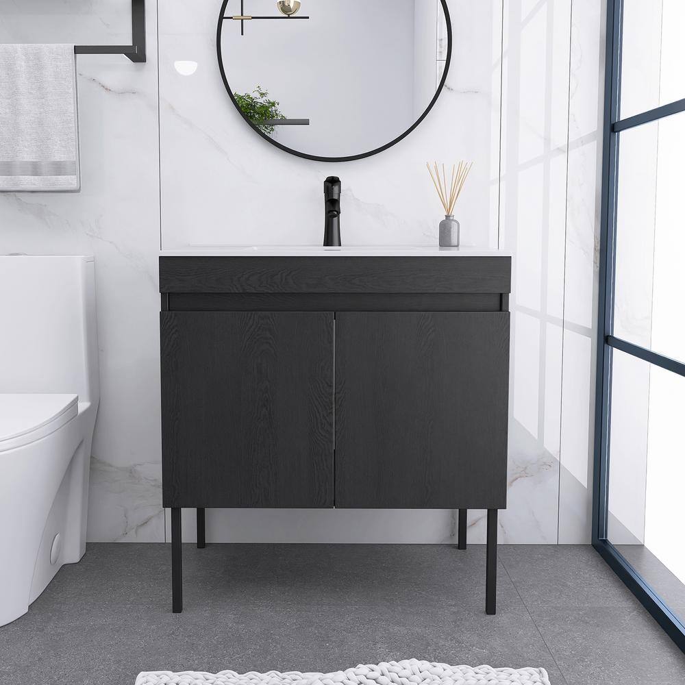 JimsMaison 30 in. W x 18 in. D x 32 in. H Single Sink Freestanding Bath ...