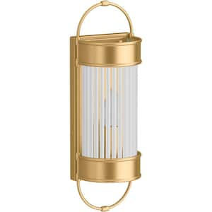 Terret 1-Light Brushed Moderne Brass Wall Sconce