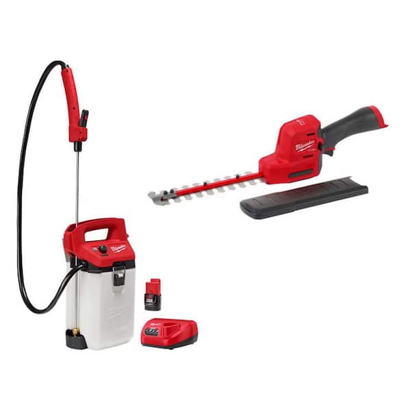 M12 FUEL 8 in. 12V Lithium-Ion Brushless Cordless Battery Hedge Trimmer w/M12 2 Gal. Handheld Sprayer Kit (2-Tool)