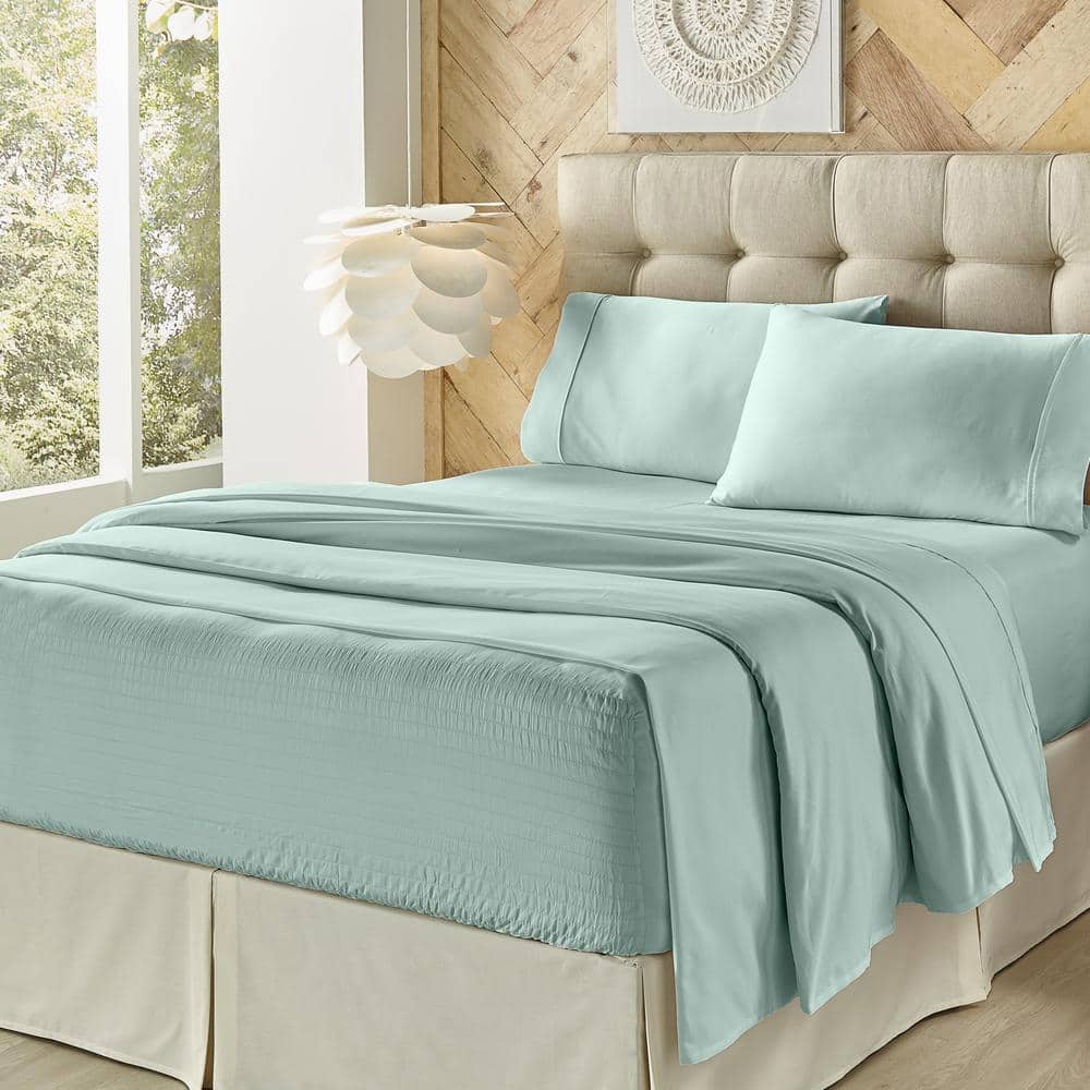 Royal Fit Sea Foam Cotton California King Sheet Set