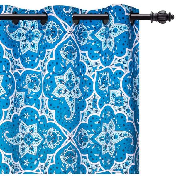Pro Space Blackout Curtains 52" x 84" Medallion Floral (2-Panel)