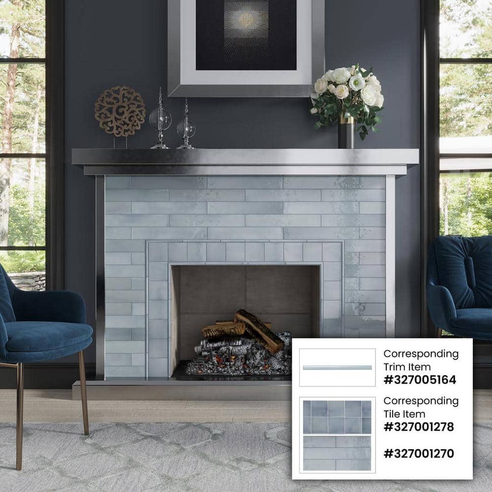 Gray Glossy Ceramic Subway Tile for Walls and Floors