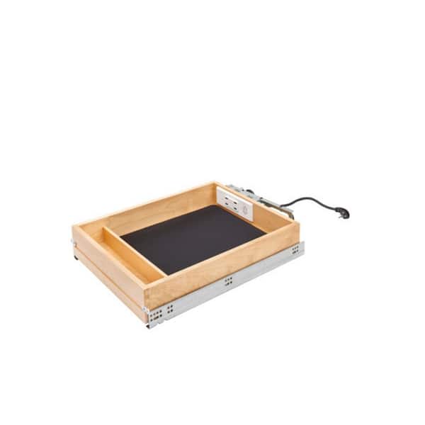 Wood Base Cabinet Charging Drawer Replacement System w/ Soft-Close