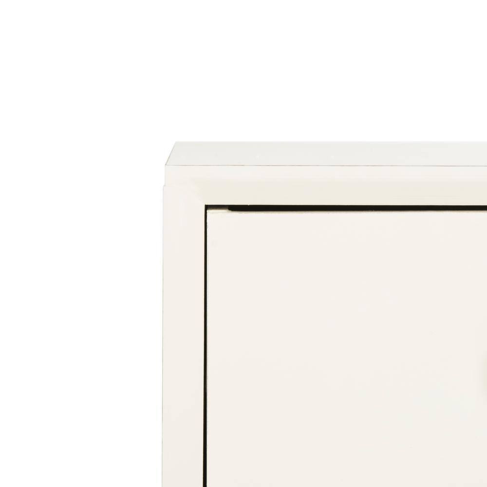 Pomona Antique White Mid-Century 3-Drawer Transitional Accent Table