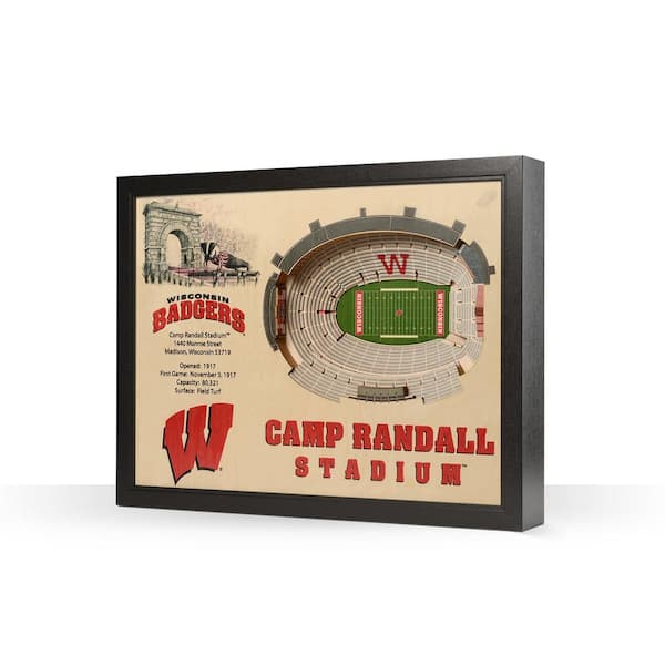 YouTheFan NCAA Wisconsin Badgers 25 Layer Stadiumviews 3D Wooden Wall Art
