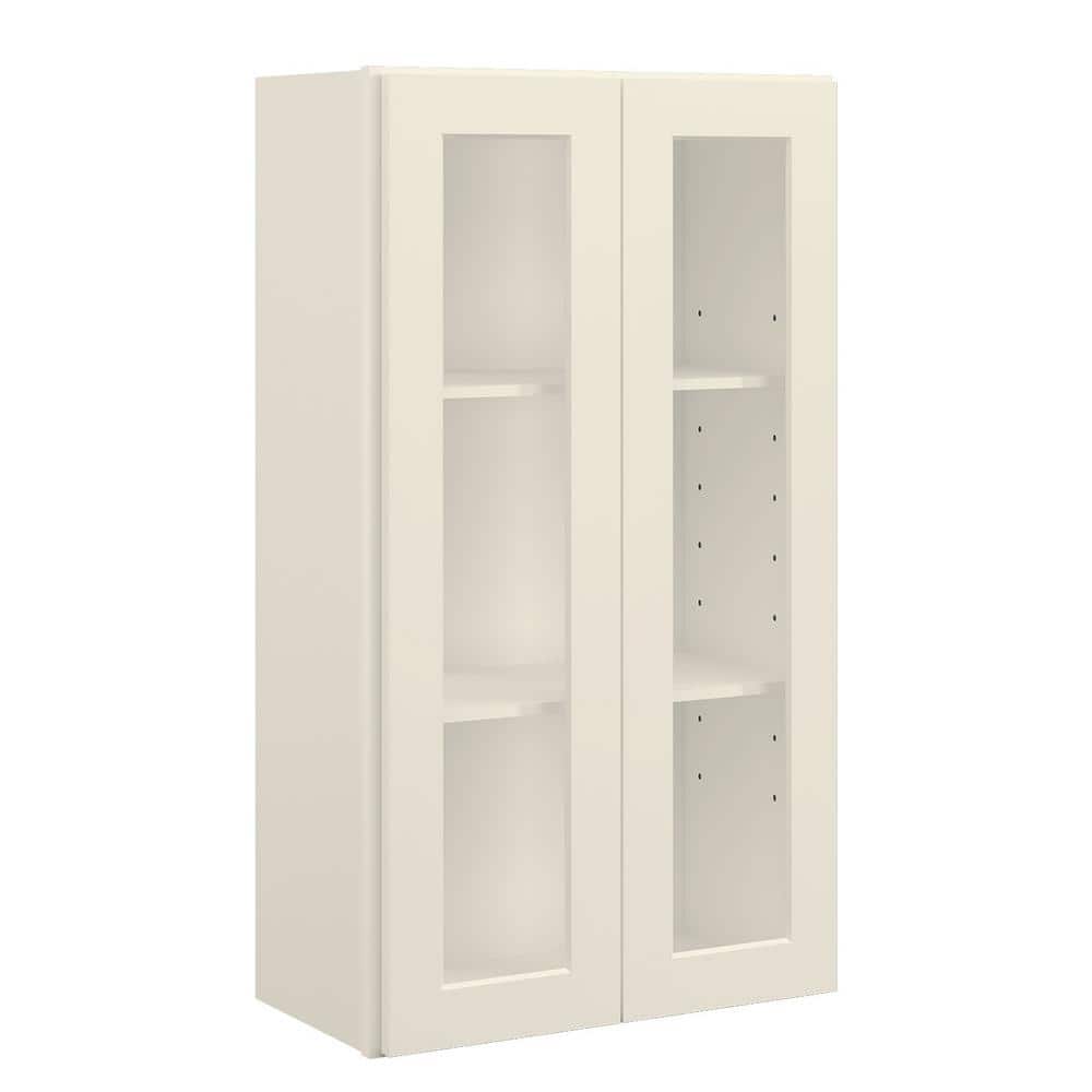 24 in. W x 12 in. D x 42 in. H in Antique White Plywood Ready to Assemble Wall Cabinets with Shelf without Glass price history on PriceWatchPro