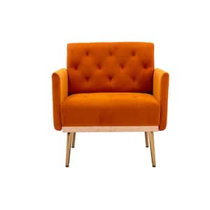 Orange Morden Leisure Single Accent Chair with Rose Golden Metal Feet