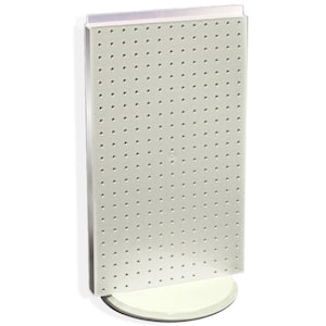 22 in. H x 13.5 in. W Counter top Pegboard Display in White Styrene