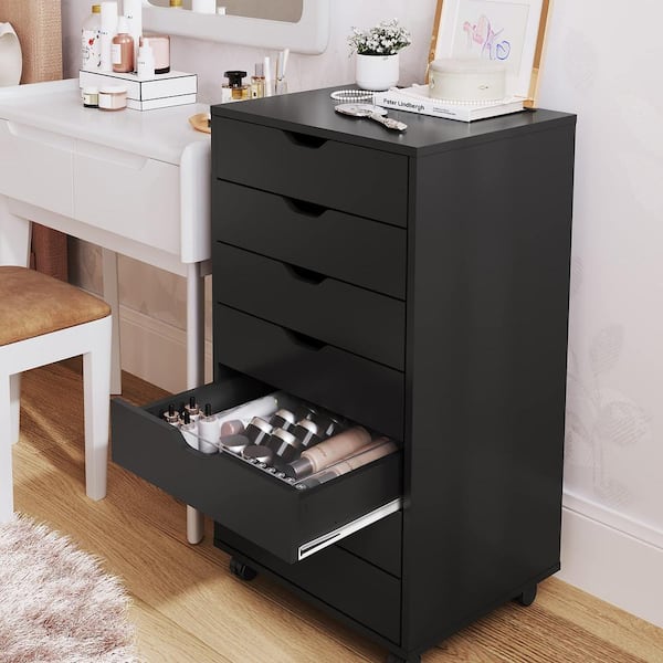 Miscool Black Finish 7 Drawer Chest Of
