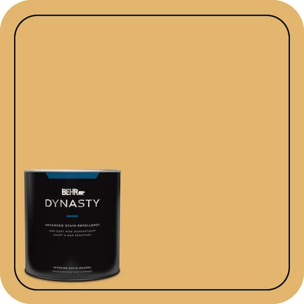 BEHR DYNASTY 1 qt. #M290-5 English Custard Satin Enamel Interior Stain-Blocking Paint & Primer