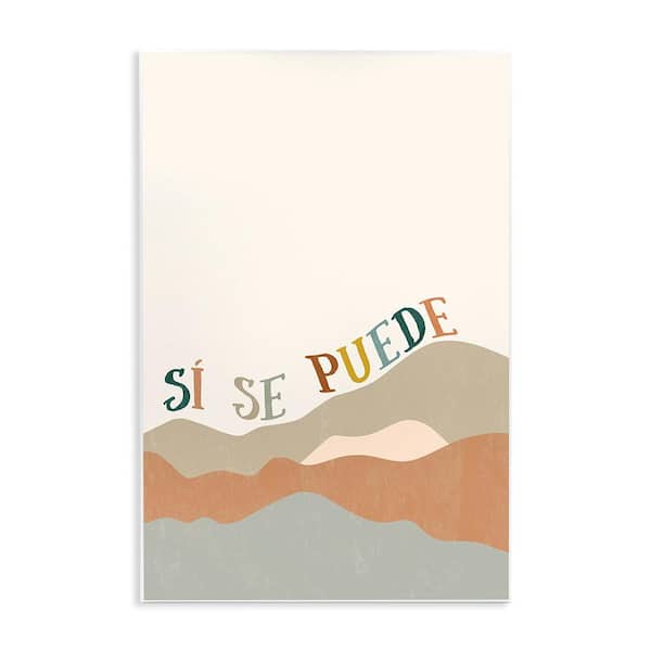 Stupell Industries Yes You Can Mountains by Anna Quach Unframed Wall Plaque Typography Graphic Art Print 19 in. x 13 in.