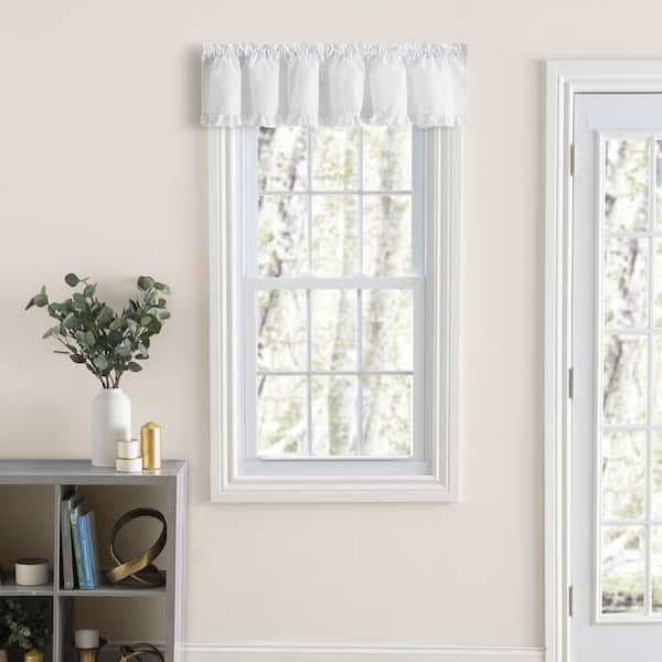 Ellis Curtain Classic Narrow 12 in. L Polyester/Cotton Ruffled Valance in White