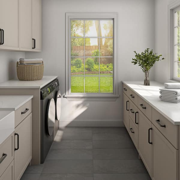 Cohesion Dark Grey 12 in. x 24 in. Color Body Porcelain Floor and Wall Tile (9.5 sq. ft./case)