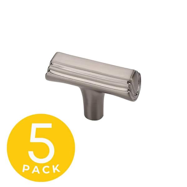 Eclipse Series 1 in. Modern Satin Nickel T-Shaped Cabinet Knob (5 Pack)