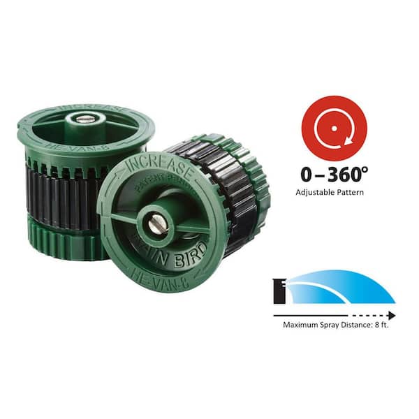 HE-VAN High Efficiency Sprinkler Nozzle, 0-360 Degree Pattern, Adjustable 6-8 ft.