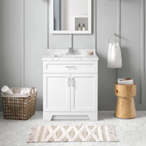 Disar 30 Inch Bathroom Vanity White Single Sink - Disar Trade