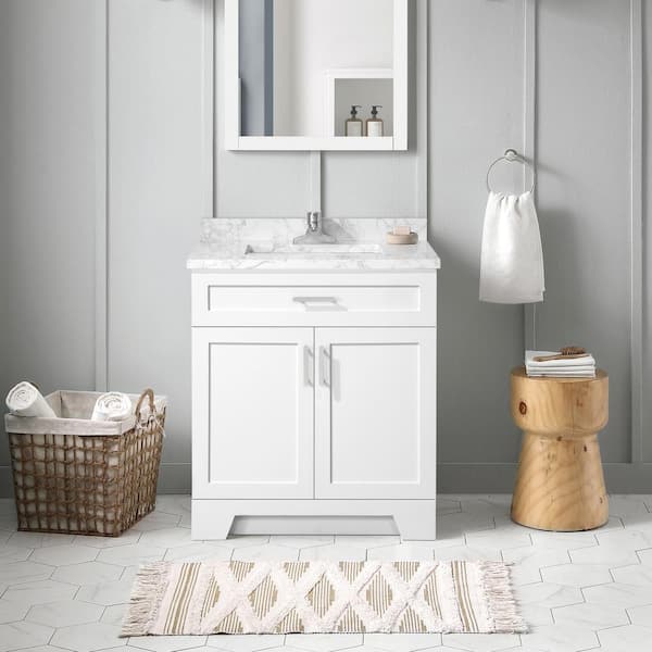 Disar 30 Inch Bathroom Vanity White Single Sink - Disar Trade