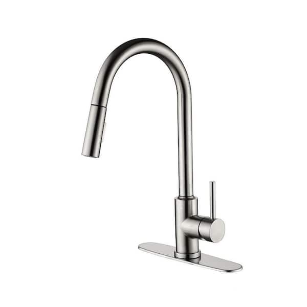 Single Handle Pull Down Kitchen Faucet with 360° Swivel High Arc Spout, 2-Spray Kitchen Sink Faucet