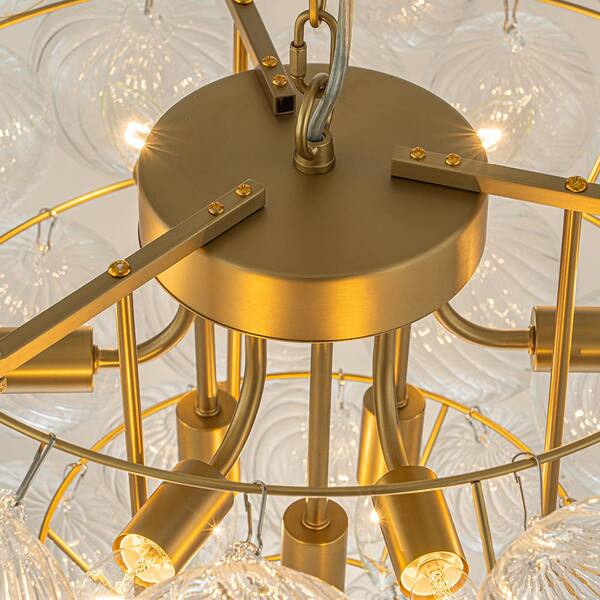 Luxy Style MEIXISUE Large Crystal Chandelier 16-Light Modern Gold Round