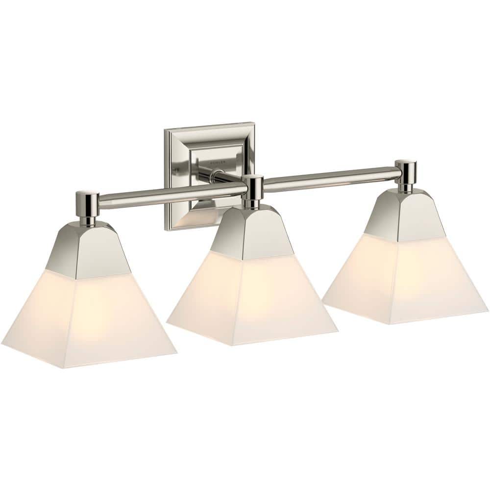 Elegant Memoirs 24'' Polished Nickel Three-Light Bathroom Sconce