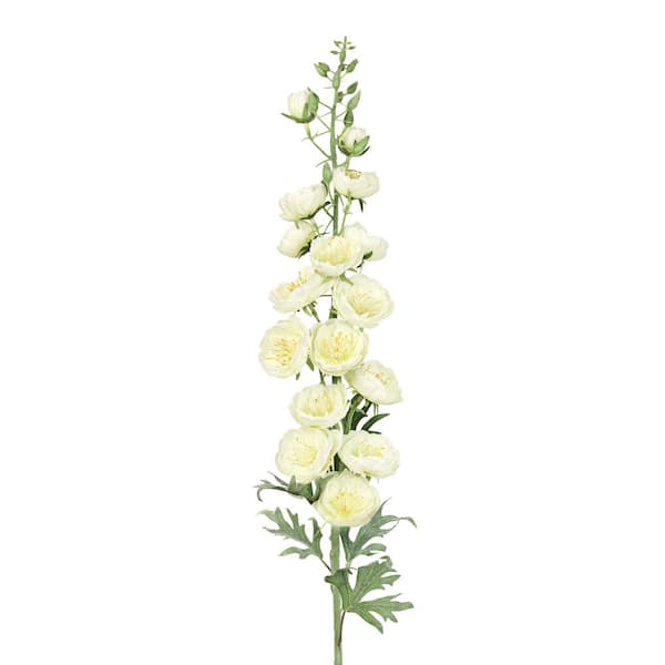 36 in. Cream White Artificial Hybrid Delphinium Flower Stem Spray (Set of 2)