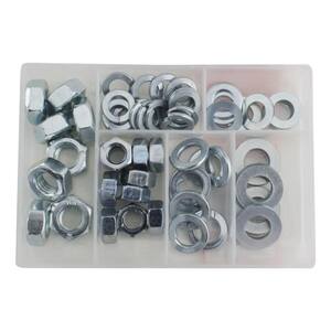 59-Piece Zinc-Plated Metric Nut and Washer Kit